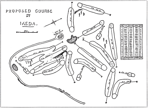 1929年の猪名川コース提案図面（『日本のゴルフ史』より）